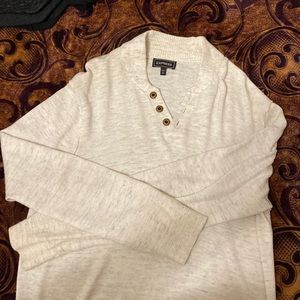 Men’s Large White Express Long Sleeve Button Down Shirt